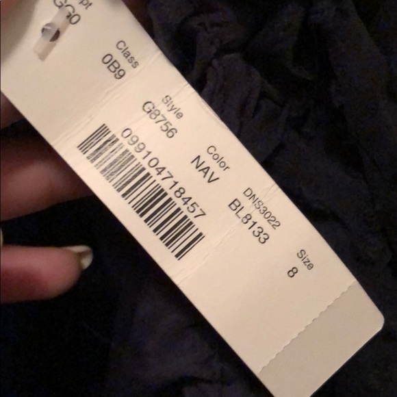 J crew navy tiered shoulder tie dress - Picture 6 of 6